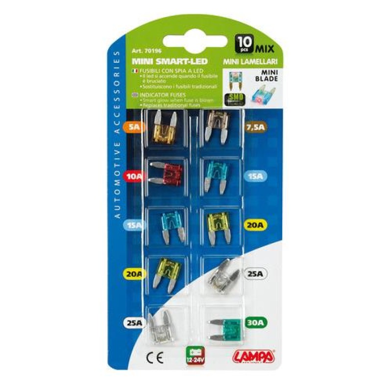 Ασφάλειες Μινι σε Καρτέλα 10τεμ. SMART-LED - Lampa - 7019.6-LM