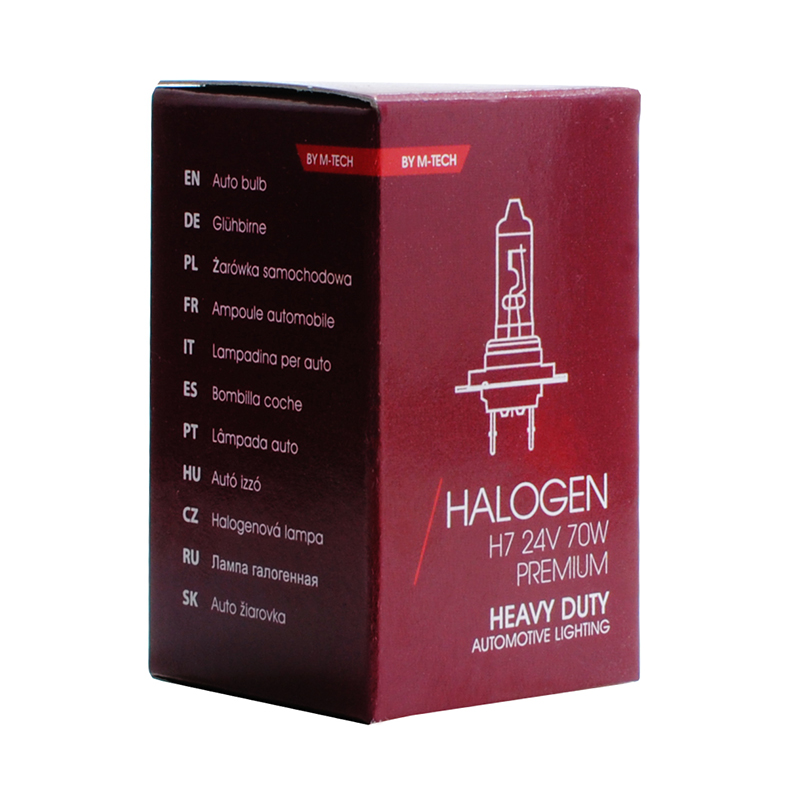 H7 PX26d 24V 70W HALOGEN PREMIUM HEAVY DUTY 1τεμ - M-Tech - ZHD907/MT H7 PX26d 24V 70W HALOGEN PREMIUM HEAVY DUTY 1τεμ - M-Tech - ZHD907/MT