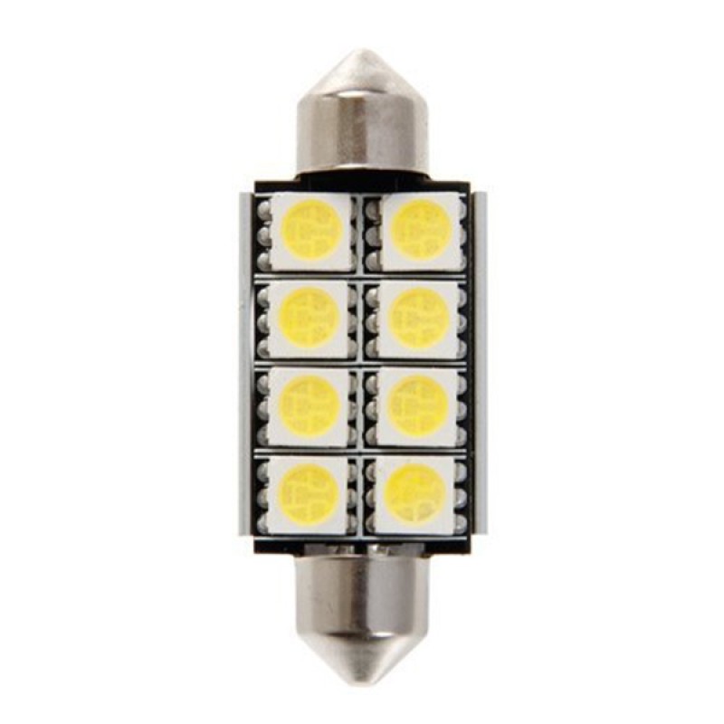 ΛΑΜΠΑΚΙΑ ΜΕ 8 WARNING LED 39MM ΛΕΥΚΑ - Simoni Racing - SRIL12/W-39