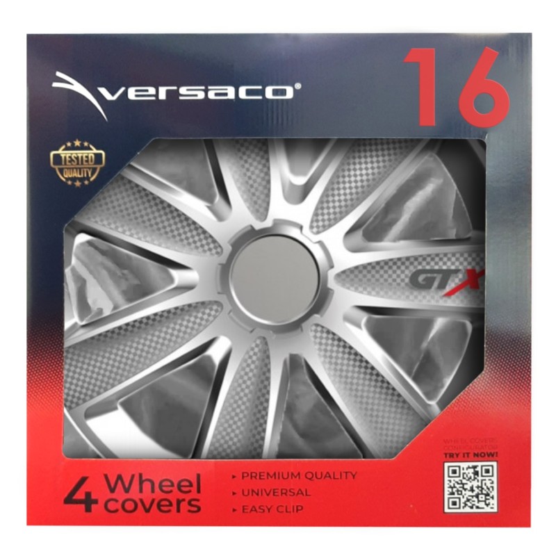 ΤΑΣΙ 16" VERSACO GTX SILVER CARBON - ΣΕΤ 4 ΤΕΜ. ΣΕ ΚΟΥΤΙ - Amio - 2680/AM ΤΑΣΙ 16" VERSACO GTX SILVER CARBON - ΣΕΤ 4 ΤΕΜ. ΣΕ ΚΟΥΤΙ - Amio - 2680/AM