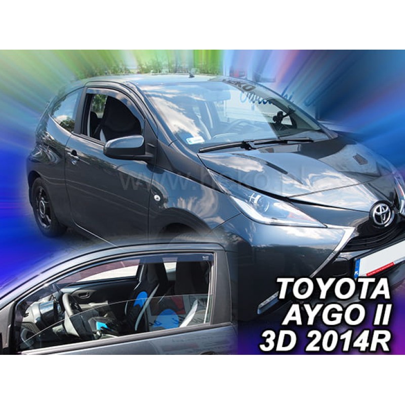 ΑΝΕΜΟΘΡΑΥΣΤΕΣ ΓΙΑ TOYOTA AYGO 3D 2014+   ΖΕΥΓΑΡΙ ΑΥΤΟΚΙΝΗΤΟΥ ΑΠΟ ΕΥΚΑΜΠΤΟ ΦΙΜΕ ΠΛΑΣΤΙΚΟ HEKO - 2 ΤΕΜ. - Heko - ΑΝΕΜ.29639