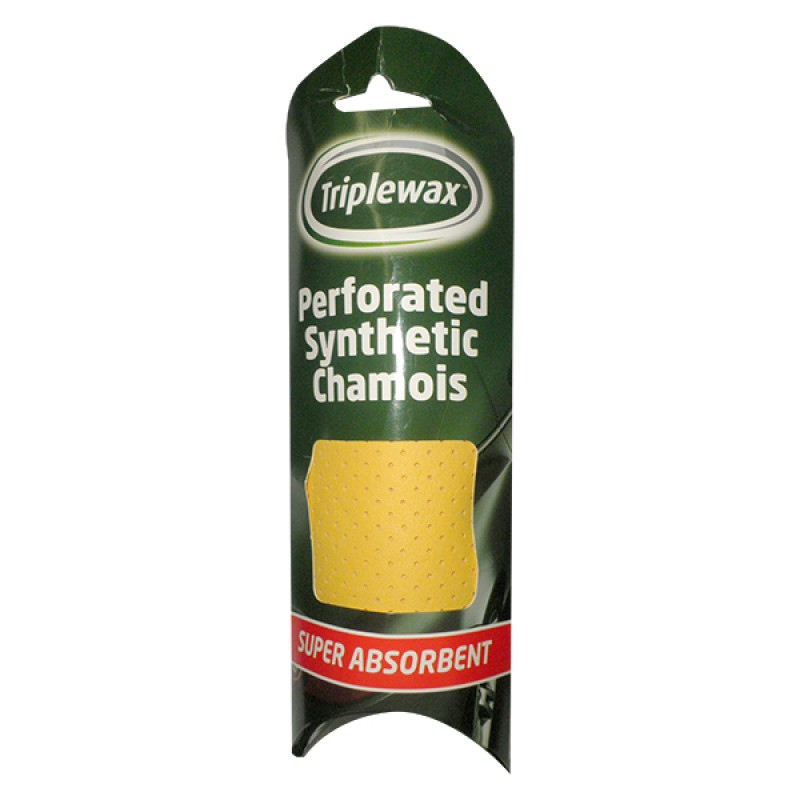 ΔΕΡΜΑ ΣΥΝΘΕΤΙΚΟ ΣΑΜΟΥΑ (CHAMOIS) ΔΙΑΤΡΗΤΟ 43x43cm CARPLAN TRIPLEWAX PERFORATED SYNTHETIC CHAMOIS - CarPlan - CP-CTA155