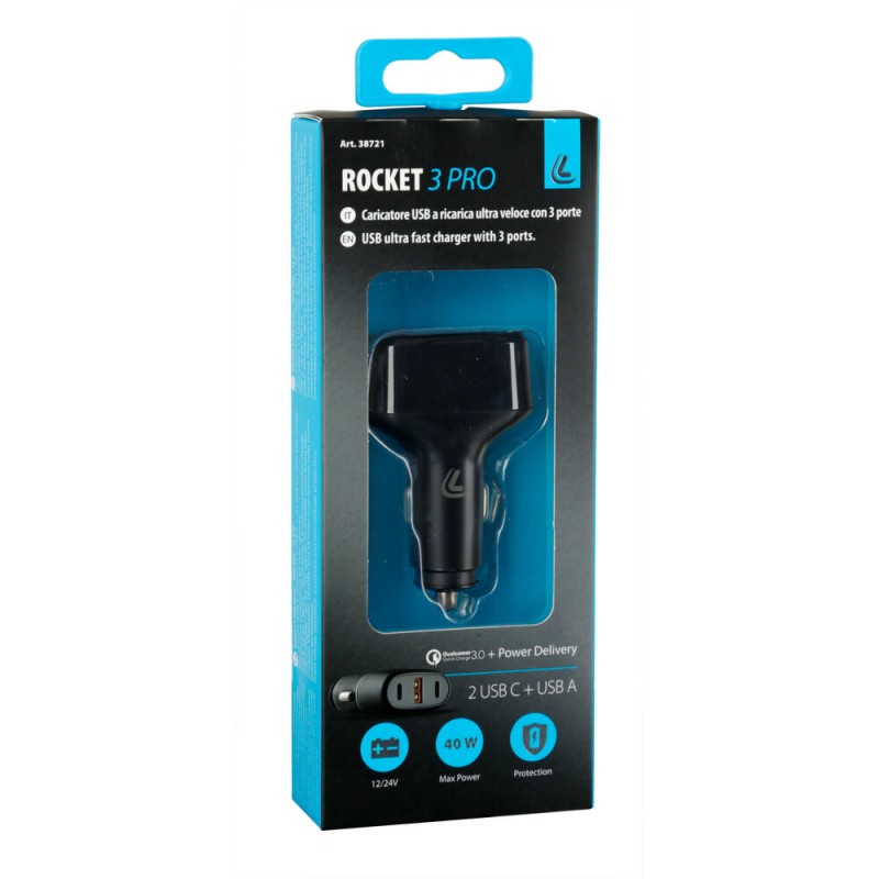 ΦΟΡΤΙΣΤΗΣ ΑΝΑΠΤΗΡΑ 12/24V MAX 40W ΜΕ 1 ΘΥΡΑ USB A & 2 ΘΥΡΕΣ USB C FAST CHARGE ΜΑΥΡΟΣ ROCKET 3 PRO LAMPA - 1 TEM. - Lampa - L3872.1 ΦΟΡΤΙΣΤΗΣ ΑΝΑΠΤΗΡΑ 12/24V MAX 40W ΜΕ 1 ΘΥΡΑ USB A & 2 ΘΥΡΕΣ USB C FAST CHARGE ΜΑΥΡΟΣ ROCKET 3 PRO LAMPA - 1 TEM. - Lampa - L3872.1