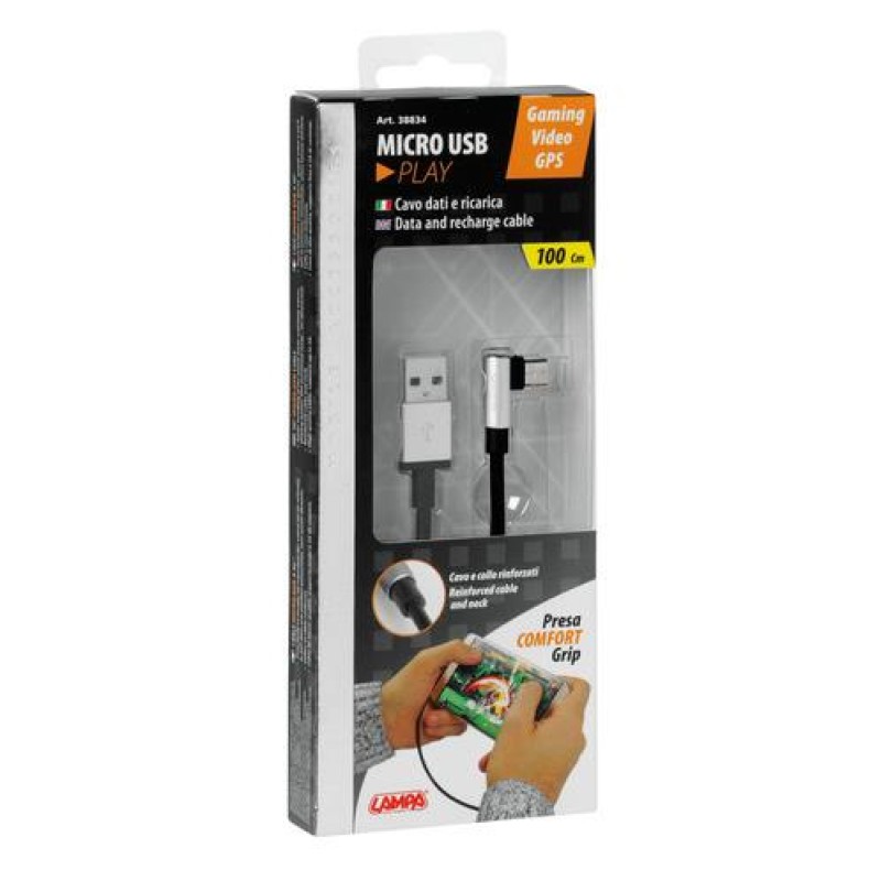 ΚΑΛΩΔΙΟ ΦΟΡΤΙΣΗΣ ΚΑΙ ΣΥΓΧΡΟΝΙΣΜΟΥ MICRO USB 90 ΜΟΙΡΩΝ 100cm GAMING/VIDEO/GPS - Lampa - L3883.4/T ΚΑΛΩΔΙΟ ΦΟΡΤΙΣΗΣ ΚΑΙ ΣΥΓΧΡΟΝΙΣΜΟΥ MICRO USB 90 ΜΟΙΡΩΝ 100cm GAMING/VIDEO/GPS - Lampa - L3883.4/T