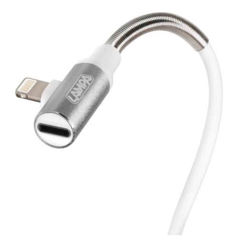 ΚΑΛΩΔΙΟ USB ΦΟΡΤΙΣΗΣ ΚΑΙ ΑΝΤΑΠΤΟΡΑΣ ΑΚΟΥΣΤΙΚΩΝ APPLE (8 PIN) 90 ΜΟΙΡΩΝ IRON SILVER LINE (200 cm) - Lampa - L3885.0/T ΚΑΛΩΔΙΟ USB ΦΟΡΤΙΣΗΣ ΚΑΙ ΑΝΤΑΠΤΟΡΑΣ ΑΚΟΥΣΤΙΚΩΝ APPLE (8 PIN) 90 ΜΟΙΡΩΝ IRON SILVER LINE (200 cm) - Lampa - L3885.0/T