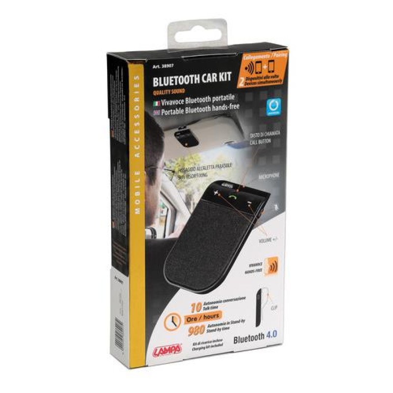 ΦΟΡΗΤΟ BLUETOOTH CAR KIT ΓΙΑ 2 ΣΥΣΚΕΥΕΣ ΜΕ ΗΧΕΙΟ ΚΑΙ ΚΛΙΠ - Lampa - L3890.7/T ΦΟΡΗΤΟ BLUETOOTH CAR KIT ΓΙΑ 2 ΣΥΣΚΕΥΕΣ ΜΕ ΗΧΕΙΟ ΚΑΙ ΚΛΙΠ - Lampa - L3890.7/T