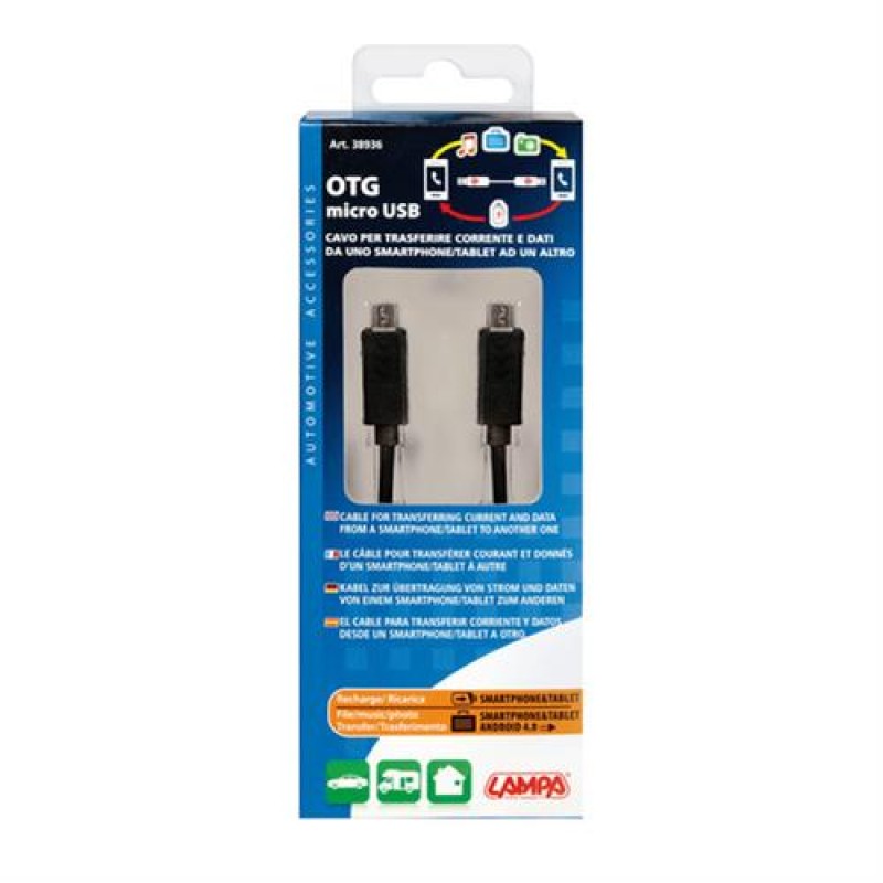 ΚΑΛΩΔΙΟ ΦΟΡΤΙΣΗΣ OTG MICRO USB CHARGE+SYNC 30cm - Lampa - L3893.6/T ΚΑΛΩΔΙΟ ΦΟΡΤΙΣΗΣ OTG MICRO USB CHARGE+SYNC 30cm - Lampa - L3893.6/T