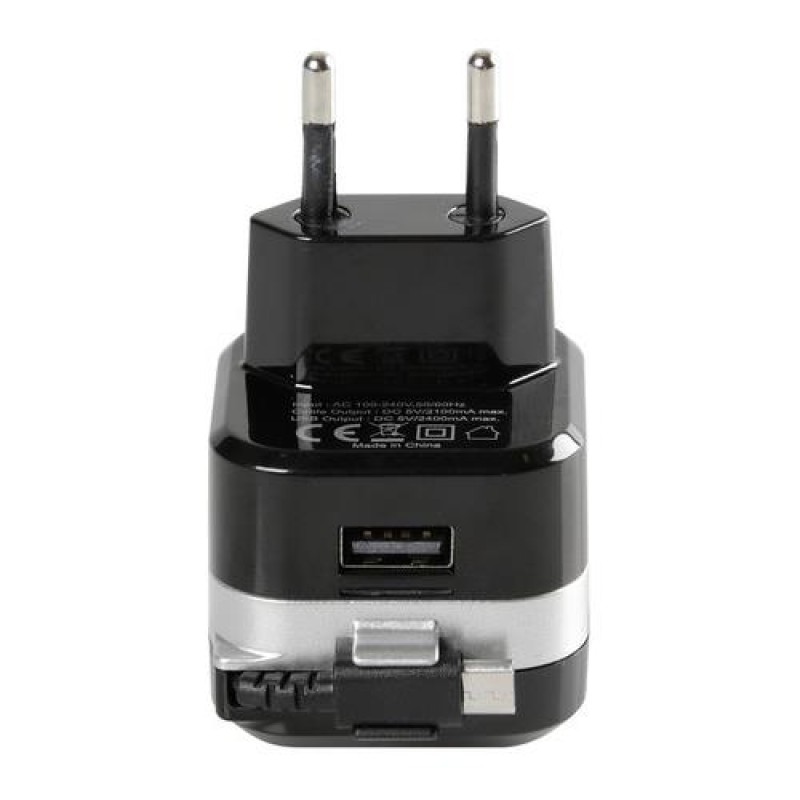 ΠΡΙΖΑ 230V 12 ΜΕ 1 USB ΚΑΙ ΚΑΛΩΔΙΟ ΦΟΡΤΙΣΗΣ MICRO USB 90cm 2400mA FAST CHARGER - Lampa - L3894.7/T ΠΡΙΖΑ 230V 12 ΜΕ 1 USB ΚΑΙ ΚΑΛΩΔΙΟ ΦΟΡΤΙΣΗΣ MICRO USB 90cm 2400mA FAST CHARGER - Lampa - L3894.7/T