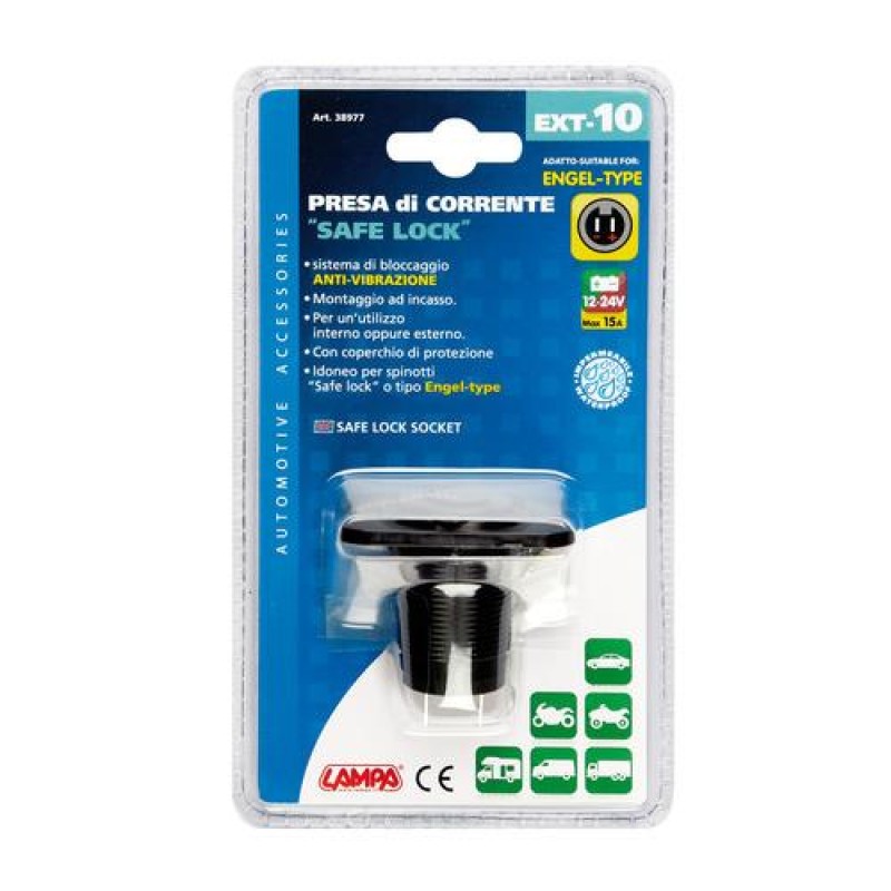 ΠΡΙΖΑ ΑΝΑΠΤΗΡΑ EXT-10 ΜΕ ΚΑΠΑΚΙ ΑΔΙΑΒΡΟΧΗ 12/24V 15A (ΤΥΠΟΥ ENGEL) - Lampa - L3897.7 ΠΡΙΖΑ ΑΝΑΠΤΗΡΑ EXT-10 ΜΕ ΚΑΠΑΚΙ ΑΔΙΑΒΡΟΧΗ 12/24V 15A (ΤΥΠΟΥ ENGEL) - Lampa - L3897.7