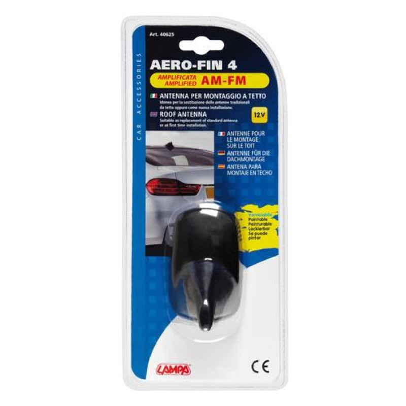 ΚΕΡΑΙΑ ΚΑΡΧΑΡΙΑΣ AERO-FIN 4 12V ΜΑΥΡΗ AM/FM ΜΕ ΕΝΙΣΧΥΤΗ ΣΗΜΑΤΟΣ 55x85x64mm - Lampa - L4062.5