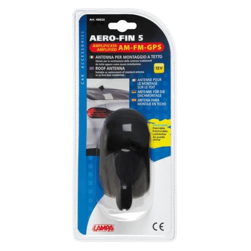 ΚΕΡΑΙΑ ΚΑΡΧΑΡΙΑΣ AERO-FIN 5 12V ΜΑΥΡΗ AM/FM/GPS ΜΕ ΕΝΙΣΧΥΤΗ ΣΗΜΑΤΟΣ 64x108x67mm - Lampa - L4062.8