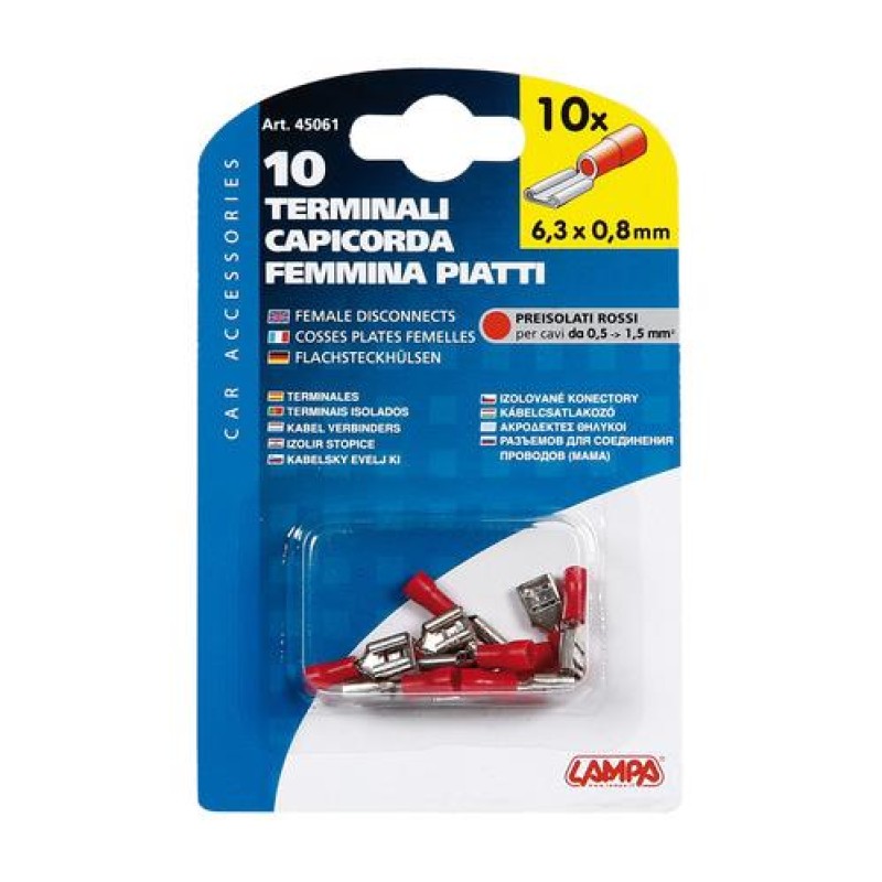 ΦΙΣΑΚΙΑ (ΘΗΛΥΚΑ - ΚΟΚΚΙΝΑ - 6.3 Χ 0.8mm) - 10 ΤΕΜ. - Lampa - 4506.1-LM ΦΙΣΑΚΙΑ (ΘΗΛΥΚΑ - ΚΟΚΚΙΝΑ - 6.3 Χ 0.8mm) - 10 ΤΕΜ. - Lampa - 4506.1-LM