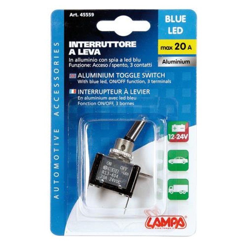 ΔΙΑΚΟΠΤΗΣ ΑΕΡΟΠΟΡΙΚΟΥ ΤΥΠΟΥ 2 ΘΕΣΕΩΝ 12,2mm 12V 20A ΜΕ LED ΜΠΛΕ - Lampa - L4555.9 ΔΙΑΚΟΠΤΗΣ ΑΕΡΟΠΟΡΙΚΟΥ ΤΥΠΟΥ 2 ΘΕΣΕΩΝ 12,2mm 12V 20A ΜΕ LED ΜΠΛΕ - Lampa - L4555.9