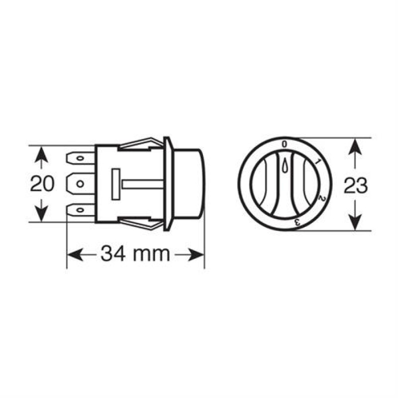 ΔΙΑΚΟΠΤΗΣ 4 ΘΕΣΕΩΝ 12/24V 10A ΣΤΡΟΓΓΥΛΟΣ 23mm - Lampa - L4556.6 ΔΙΑΚΟΠΤΗΣ 4 ΘΕΣΕΩΝ 12/24V 10A ΣΤΡΟΓΓΥΛΟΣ 23mm - Lampa - L4556.6