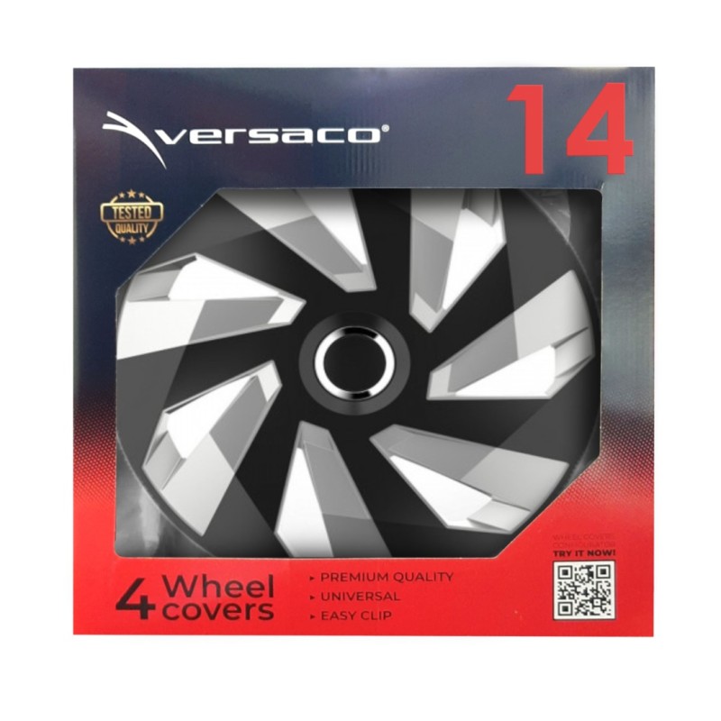 ΤΑΣΙ 14" HUBCAP VECTOR RC SILVER BLACK AMIO ΣΕΤ 4 ΤΕΜ ΣΕ ΚΟΥΤΙ - Amio - 5223/AM