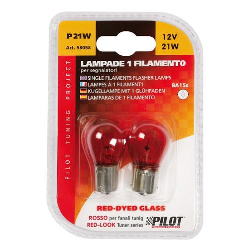 P21W 12V 21W BA15s ΜΟΝΟΠΟΛΙΚΟ ΚΟΚΚΙΝΟ DYED-GLASS 2ΤΕΜ. BLISTER - Lampa - L5805.8 P21W 12V 21W BA15s ΜΟΝΟΠΟΛΙΚΟ ΚΟΚΚΙΝΟ DYED-GLASS 2ΤΕΜ. BLISTER - Lampa - L5805.8