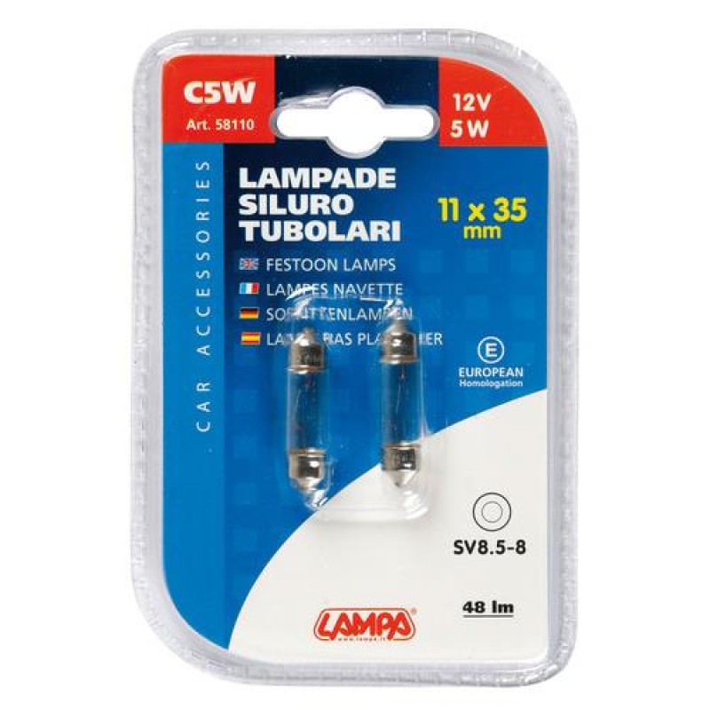 ΛΑΜΠΑ ΣΩΛΗΝΩΤΗ C5W/12V SV8,5x8 11X35mm - Lampa - L5811.0 ΛΑΜΠΑ ΣΩΛΗΝΩΤΗ C5W/12V SV8,5x8 11X35mm - Lampa - L5811.0