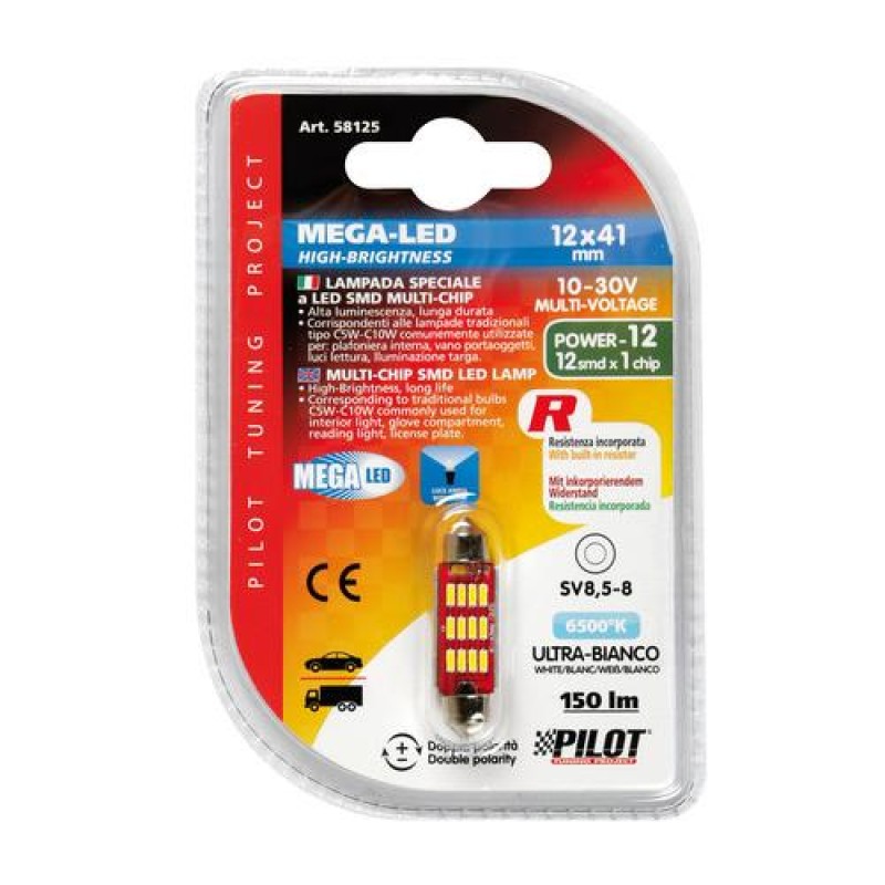 ΛΑΜΠΑΚΙ ΠΛΑΦΟΝΙΕΡΑΣ 12V 12x41mm 150lm ΛΕΥΚΟ MEGA-LED12 (ΔΙΠΛΗΣ ΠΟΛΙΚΟΤΗΤΑΣ- CAN-BUS) BLISTER 1ΤΕΜ. - Lampa - L5812.5 ΛΑΜΠΑΚΙ ΠΛΑΦΟΝΙΕΡΑΣ 12V 12x41mm 150lm ΛΕΥΚΟ MEGA-LED12 (ΔΙΠΛΗΣ ΠΟΛΙΚΟΤΗΤΑΣ- CAN-BUS) BLISTER 1ΤΕΜ. - Lampa - L5812.5