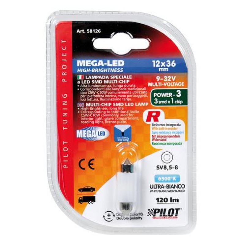 ΛΑΜΠΑΚΙ ΠΛΑΦΟΝΙΕΡΑΣ 9-32V 12x36mm 120lm ΛΕΥΚΟ MEGA-LED12 (ΔΙΠΛΗΣ ΠΟΛΙΚΟΤΗΤΑΣ) BLISTER 1ΤΕΜ. - Lampa - L5812.6 ΛΑΜΠΑΚΙ ΠΛΑΦΟΝΙΕΡΑΣ 9-32V 12x36mm 120lm ΛΕΥΚΟ MEGA-LED12 (ΔΙΠΛΗΣ ΠΟΛΙΚΟΤΗΤΑΣ) BLISTER 1ΤΕΜ. - Lampa - L5812.6