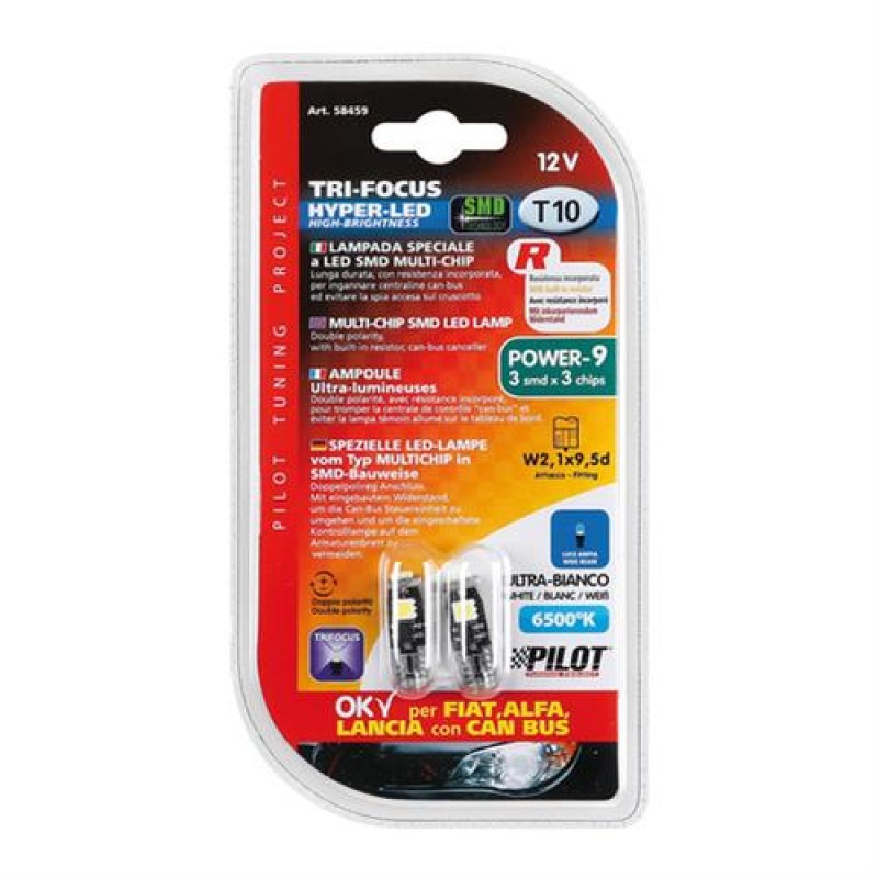 T10 W5W 12V W2,1x9,5d 38lm HYPER-LED9 ΛΕΥΚΟ CAN-BUS (ΤΡΙΠΛΟΕΣΤΙΑΚΟ-FIAT+ALFA ROMEO+LANCIA)2ΤΕΜ. - Lampa - 5845.9-LM T10 W5W 12V W2,1x9,5d 38lm HYPER-LED9 ΛΕΥΚΟ CAN-BUS (ΤΡΙΠΛΟΕΣΤΙΑΚΟ-FIAT+ALFA ROMEO+LANCIA)2ΤΕΜ. - Lampa - 5845.9-LM