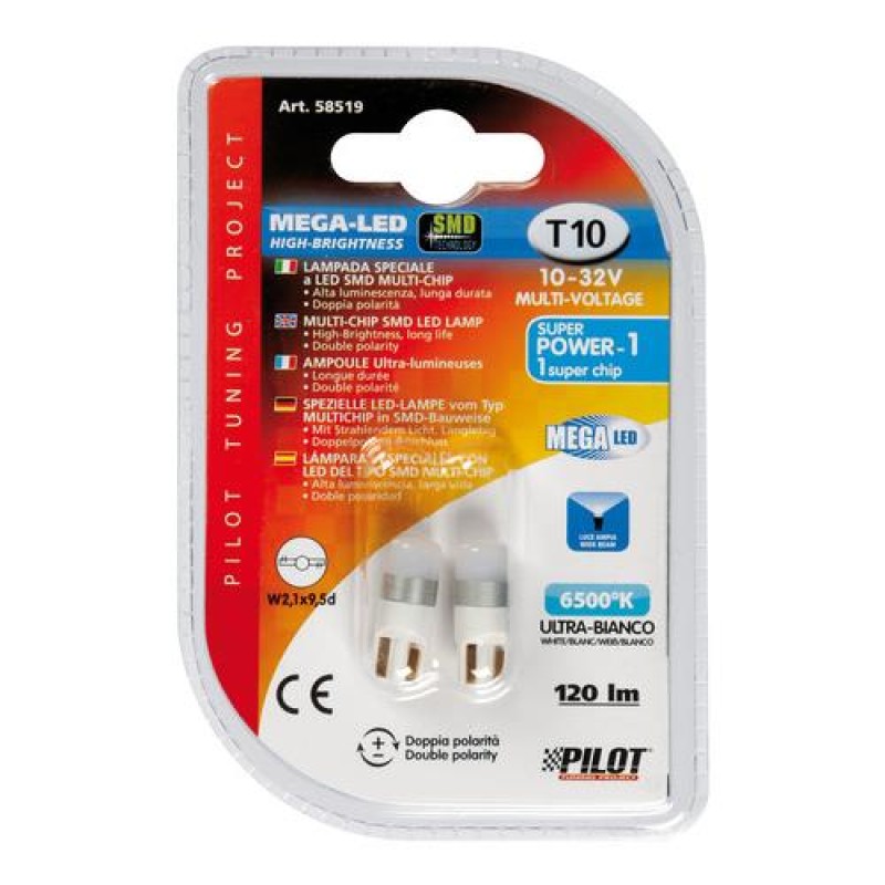 T10 W5W 10/32V W2,1x9,5d 120lm MEGA-LED1 ΔΙΑΘΛΑΣΗΣ ΛΕΥΚΟ (ΚΑΡΦΩΤΟ ΑΚΑΛΥΚΟ) 2ΤΕΜ. - Lampa - L5851.9 T10 W5W 10/32V W2,1x9,5d 120lm MEGA-LED1 ΔΙΑΘΛΑΣΗΣ ΛΕΥΚΟ (ΚΑΡΦΩΤΟ ΑΚΑΛΥΚΟ) 2ΤΕΜ. - Lampa - L5851.9