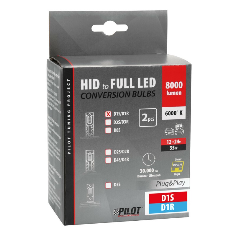 D1S/D1R 12/24V 35W 6.000K 8000lm LED SEOUL CSP-3570chips CAN BUS PLUG & PLAY LAMPA - 2ΤΕΜ. - Lampa - L5855.0