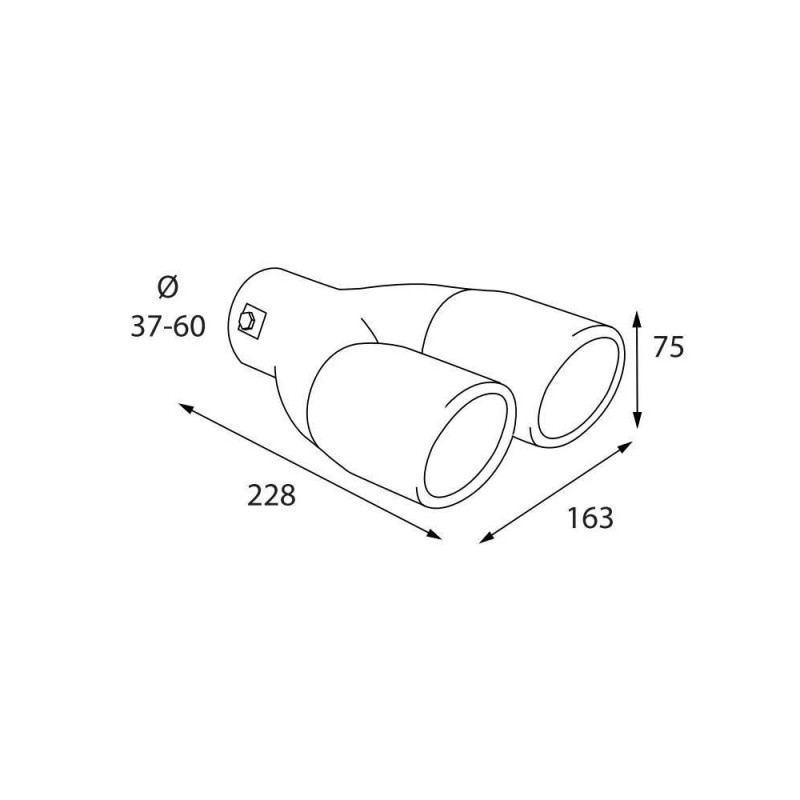 ΑΚΡΟ (ΜΠΟΥΚΑ) ΕΞΑΤΜΙΣΗΣ ΔΙΠΛΗ ΟΒΑΛ TS-73 37>60mm (ΜΗΚΟΣ: 228mm / ΦΑΡΔΟΣ: 163mm) LAMPA - 1 TEM. - Lampa - L6012.3