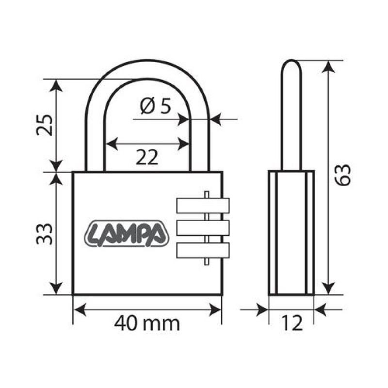 ΛΟΥΚΕΤΟ 40mm PADLOCK ΜΕ 3 ΨΗΦΙΑ - Lampa - L6543.2 ΛΟΥΚΕΤΟ 40mm PADLOCK ΜΕ 3 ΨΗΦΙΑ - Lampa - L6543.2