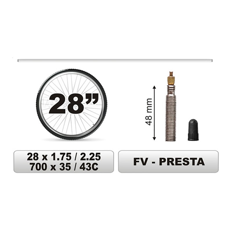 ΣΑΜΠΡΕΛΑ ΠΟΔΗΛΑΤΟΥ 28x1.75/2,25 ΜΕΓΑΛΗ ΒΑΛΒΙΔΑ 48mm CAR COMMERCE - 1 ΤΕΜ. - CarCommerce - 68383-CC ΣΑΜΠΡΕΛΑ ΠΟΔΗΛΑΤΟΥ 28x1.75/2,25 ΜΕΓΑΛΗ ΒΑΛΒΙΔΑ 48mm CAR COMMERCE - 1 ΤΕΜ. - CarCommerce - 68383-CC