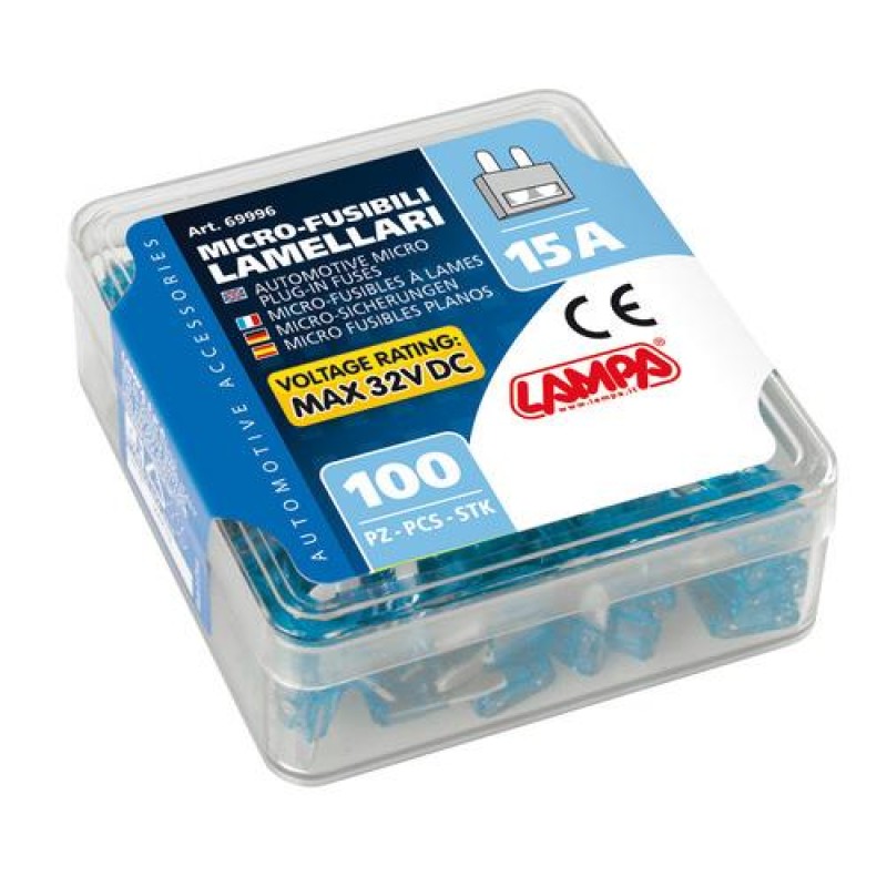 ΑΣΦΑΛΕΙΕΣ MICRO 15Amp 12/32V ΣΕ ΚΟΥΤΑΚΙ 100ΤΕΜ. - Lampa - L6999.6 ΑΣΦΑΛΕΙΕΣ MICRO 15Amp 12/32V ΣΕ ΚΟΥΤΑΚΙ 100ΤΕΜ. - Lampa - L6999.6