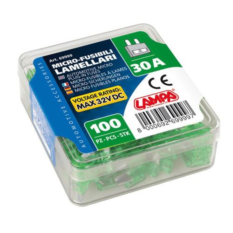 ΑΣΦΑΛΕΙΕΣ MICRO 30Amp 12/32V ΣΕ ΚΟΥΤΑΚΙ 100ΤΕΜ. - Lampa - L6999.9 ΑΣΦΑΛΕΙΕΣ MICRO 30Amp 12/32V ΣΕ ΚΟΥΤΑΚΙ 100ΤΕΜ. - Lampa - L6999.9
