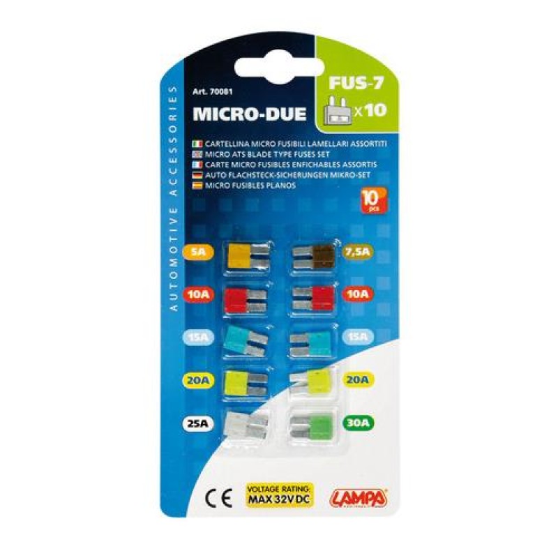 ΑΣΦΑΛΕΙΕΣ ΣΕ ΚΑΡΤΕΛΑ ΣΕΤ 10ΤΕΜ. MICRO-DUE 12/32V - Lampa - L7008.1 ΑΣΦΑΛΕΙΕΣ ΣΕ ΚΑΡΤΕΛΑ ΣΕΤ 10ΤΕΜ. MICRO-DUE 12/32V - Lampa - L7008.1