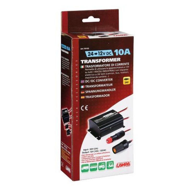 ΜΕΤΑΣΧΗΜΑΤΙΣΤΗΣ ΑΝΑΠΤΗΡΑ ΑΠΟ 24V 5Α ΣΕ 12V 10A 120W ΜΕ ΚΑΛΩΔΙΟ 75cm - Lampa - L7015.2 ΜΕΤΑΣΧΗΜΑΤΙΣΤΗΣ ΑΝΑΠΤΗΡΑ ΑΠΟ 24V 5Α ΣΕ 12V 10A 120W ΜΕ ΚΑΛΩΔΙΟ 75cm - Lampa - L7015.2