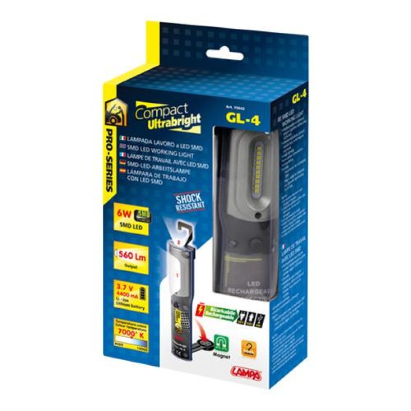 ΦΑΚΟΣ GL-4 12/24/230V ΜΕ 11LED 560lm 6W 7.000K PRO-SERIES ΑΔΙΑΒΡΟΧΟΣ ΜΕ ΜΑΓΝΗΤΙΚΗ ΒΑΣΗ+ΓΑΝΤΖΟΣ - Lampa - L7064.2