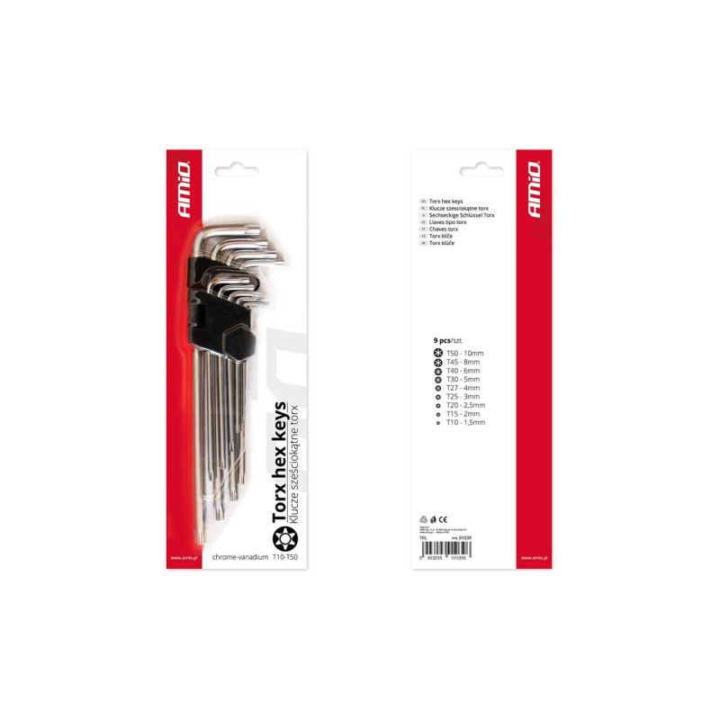 ΑΛΕΝ TORX ΜΑΚΡΥΑ 230mm TKL AMiO - 9 ΤΕΜ. - Amio - 01039/AM ΑΛΕΝ TORX ΜΑΚΡΥΑ 230mm TKL AMiO - 9 ΤΕΜ. - Amio - 01039/AM