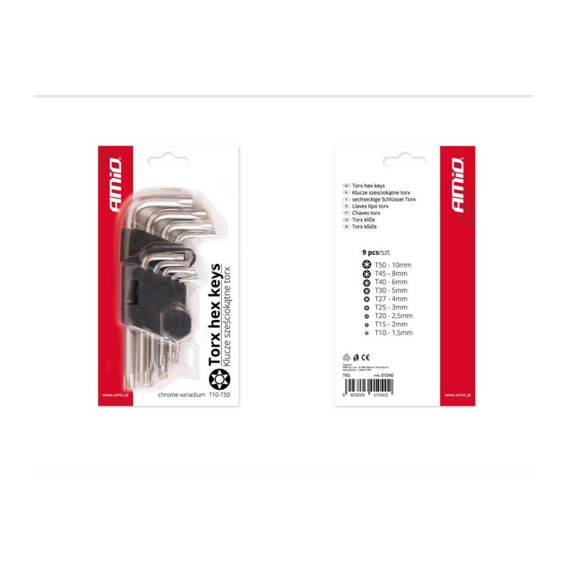 ΑΛΕΝ TORX ΚΟΝΤΑ 125mm TKS AMiO - 9 ΤΕΜ. - Amio - 01040/AM ΑΛΕΝ TORX ΚΟΝΤΑ 125mm TKS AMiO - 9 ΤΕΜ. - Amio - 01040/AM