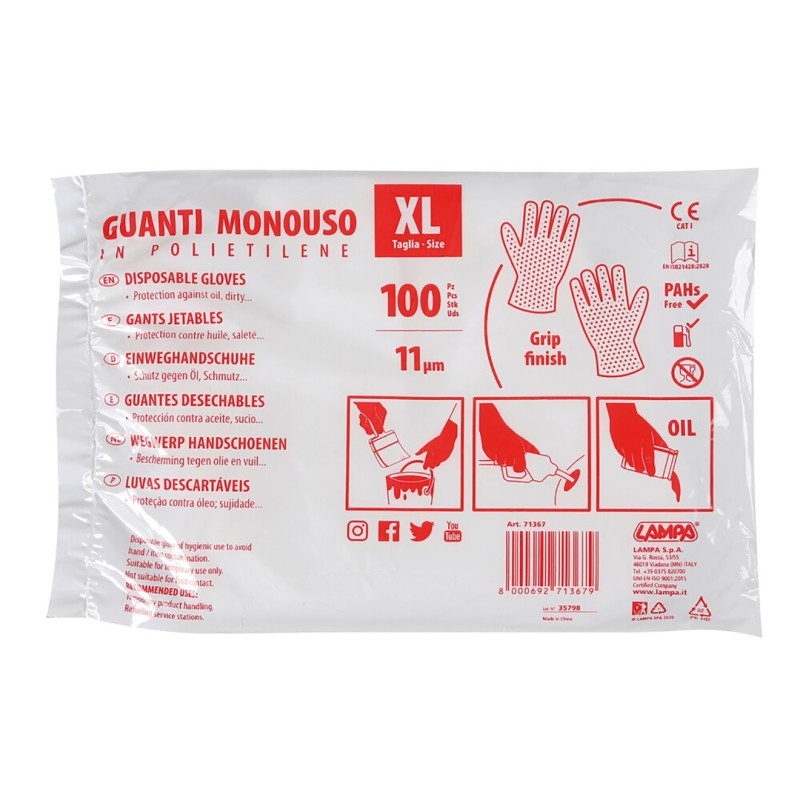 ΓΑΝΤΙΑ ΜΙΑΣ ΧΡΗΣΗΣ JOLLY (XL)  ΣΕ ΣΑΚΟΥΛΑ 100ΤΕΜ. - Lampa - 7136.7-LB-LM