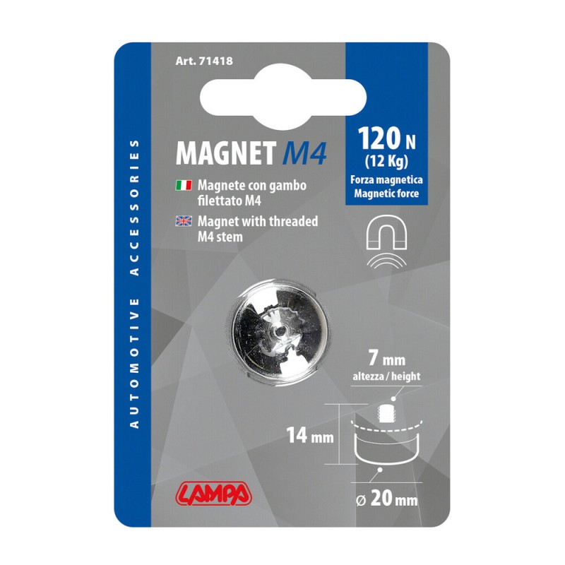 ΜΑΓΝΗΤΗΣ ΜΕ ΒΙΔΑ 120N/12kg M4 20x14mmH (ΕΙΔΙΚΟ ΓΙΑ ΤΟ ΚΟΥΤΙ 7141.4) 1ΤΕΜ - Lampa - L7141.8