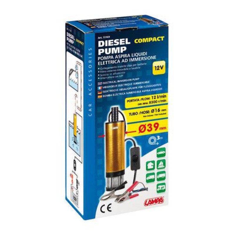 ΑΝΤΛΙΑ ΑΝΑΡΟΦΗΣΗΣ DIESEL ΗΛΕΚΤΡΙΚΗ 12V 12Lt/min - Lampa - L7216.9 ΑΝΤΛΙΑ ΑΝΑΡΟΦΗΣΗΣ DIESEL ΗΛΕΚΤΡΙΚΗ 12V 12Lt/min - Lampa - L7216.9