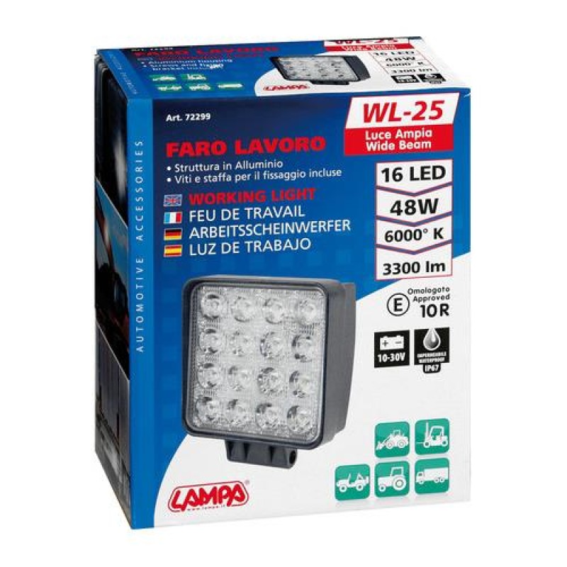 ΠΡΟΒΟΛΕΑΣ ΕΡΓΑΣΙΑΣ WL-25 16LED 48W 3300lm 10-30V (108x128x58mm) ΦΩΣ ΔΙΑΘΛΑΣΗΣ -1ΤΕΜ. - Lampa - L7229.9 ΠΡΟΒΟΛΕΑΣ ΕΡΓΑΣΙΑΣ WL-25 16LED 48W 3300lm 10-30V (108x128x58mm) ΦΩΣ ΔΙΑΘΛΑΣΗΣ -1ΤΕΜ. - Lampa - L7229.9