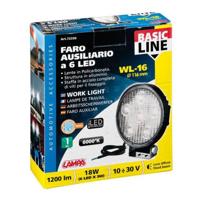 ΠΡΟΒΟΛΕΑΣ ΕΡΓΑΣΙΑΣ ΣΤΡΟΓΓΥΛΟΣ WL-16 - 6 LED 18W 10-30V (137x116x42 mm) BASIC LINE - 1 ΤΕΜ. - Lampa - L7233.0 ΠΡΟΒΟΛΕΑΣ ΕΡΓΑΣΙΑΣ ΣΤΡΟΓΓΥΛΟΣ WL-16 - 6 LED 18W 10-30V (137x116x42 mm) BASIC LINE - 1 ΤΕΜ. - Lampa - L7233.0