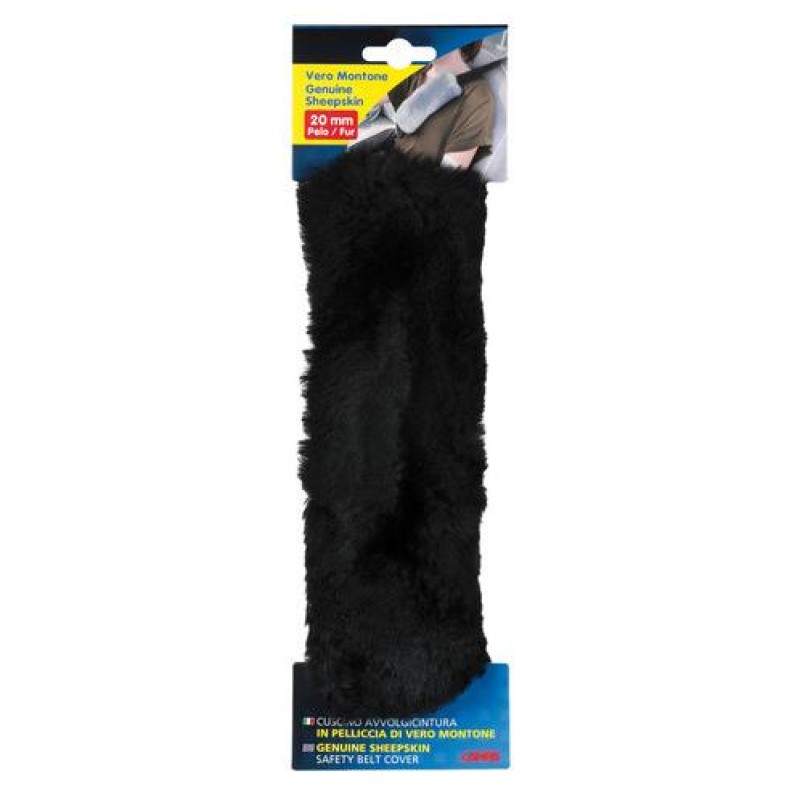 ΜΑΞΙΛΑΡΑΚΙ ΖΩΝΗΣ ΜΑΥΡΟ ΓΟΥΝΙΝΟ ΧΝΟΥΔΩΤΟ SHEEPSKIN (26x9 cm) - 1ΤΕΜ. - Lampa - L7244.4