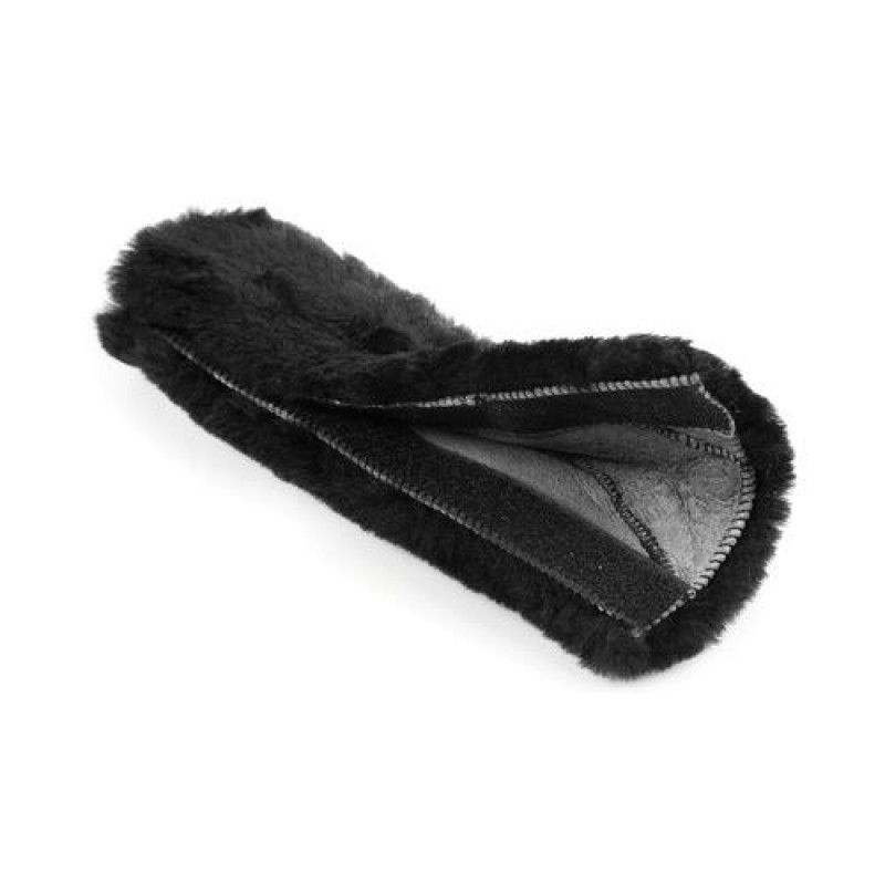 ΜΑΞΙΛΑΡΑΚΙ ΖΩΝΗΣ ΜΑΥΡΟ ΓΟΥΝΙΝΟ ΧΝΟΥΔΩΤΟ SHEEPSKIN (26x9 cm) - 1ΤΕΜ. - Lampa - L7244.4