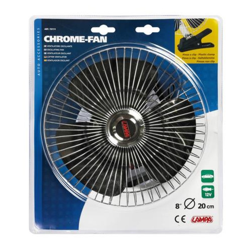 ΑΝΕΜΙΣΤΗΡΑΣ CHROME FAN 12V 16W (ΜΕ ΦΙΣ ΑΝΑΠΤΗΡΑ ΚΑΙ ΜΑΝΤΑΛΑΚΙ - Φ  20 cm) - Lampa - L7311.1