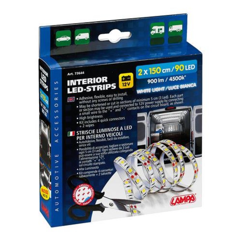 ΤΑΙΝΙΑ ΕΣΩΤΕΡΙΚΗ 12V 90LED 4.500K 900lm 2x150cm INTERIOR LED-STRIPS - Lampa - L7364.4 ΤΑΙΝΙΑ ΕΣΩΤΕΡΙΚΗ 12V 90LED 4.500K 900lm 2x150cm INTERIOR LED-STRIPS - Lampa - L7364.4