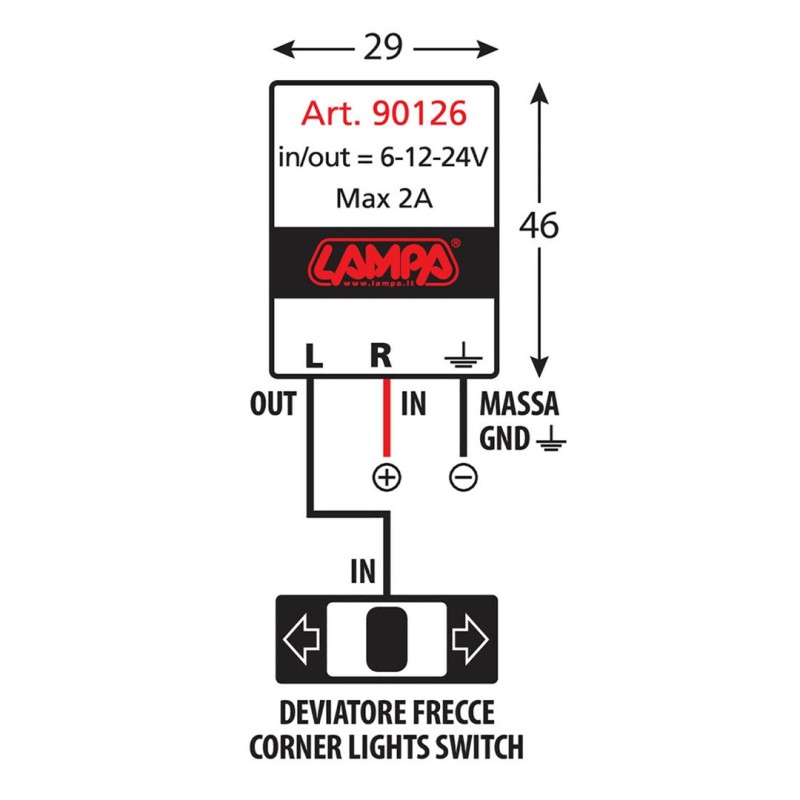ΗΛΕΚΤΡΟΝΙΚΟ ΦΛΑΣΕΡ (FLASHER) ΓΙΑ LED 6-12-24 V max 2A - Lampa - 9012.6-LM ΗΛΕΚΤΡΟΝΙΚΟ ΦΛΑΣΕΡ (FLASHER) ΓΙΑ LED 6-12-24 V max 2A - Lampa - 9012.6-LM