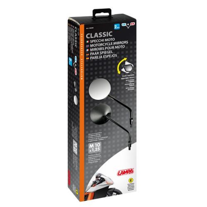 ΚΑΘΡΕΠΤΕΣ ΜΟΤΟ CLASSIC M10x1,25 ΜΑΥΡΟΙ 2 ΤΕΜ. - Lampa - 9049.0-LM