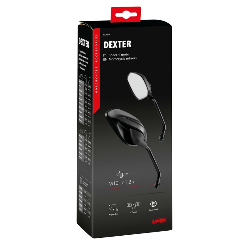 ΚΑΘΡΕΠΤΕΣ MOTO M10x1,25 DX ΜΑΥΡΟ ΧΡΩΜΑ DEXTER LAMPA - 2 ΤΕΜ. - Lampa - 9050.6-LM ΚΑΘΡΕΠΤΕΣ MOTO M10x1,25 DX ΜΑΥΡΟ ΧΡΩΜΑ DEXTER LAMPA - 2 ΤΕΜ. - Lampa - 9050.6-LM