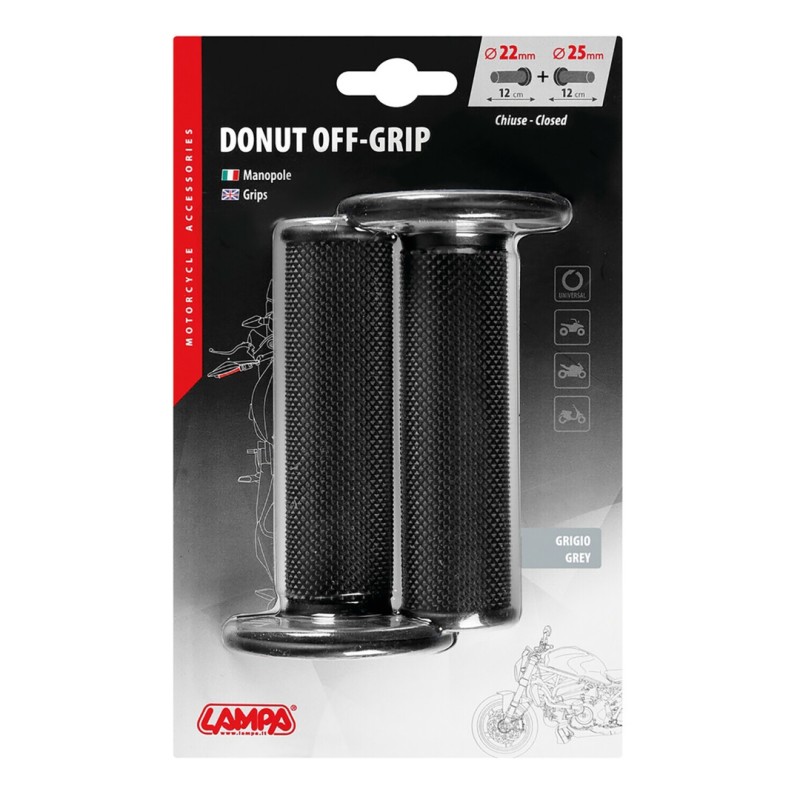 ΧΕΡΟΥΛΙΑ MOTO DONUT OFF-ROAD ΜΑΥΡΑ/ΓΚΡΙ 22MM+25MM 12CM 2ΤΕΜ - Lampa - 9057.0-LM ΧΕΡΟΥΛΙΑ MOTO DONUT OFF-ROAD ΜΑΥΡΑ/ΓΚΡΙ 22MM+25MM 12CM 2ΤΕΜ - Lampa - 9057.0-LM
