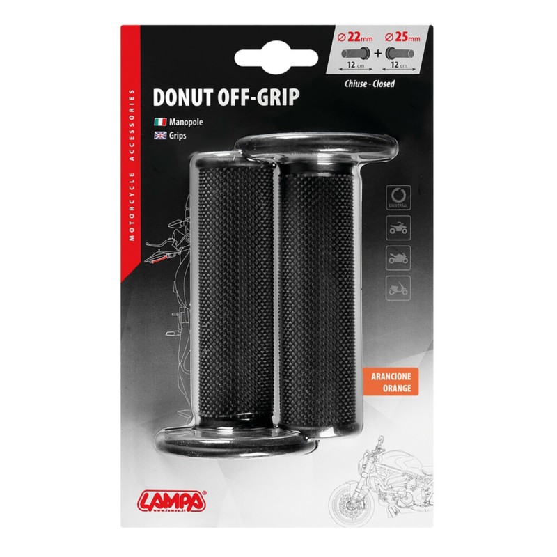 ΧΕΡΟΥΛΙΑ MOTO DONUT OFF-ROAD ΜΑΥΡΑ/ΠΟΡΤΟΚΑΛΙ 22MM+25MM 12CM 2ΤΕΜ - Lampa - 9057.3-LM ΧΕΡΟΥΛΙΑ MOTO DONUT OFF-ROAD ΜΑΥΡΑ/ΠΟΡΤΟΚΑΛΙ 22MM+25MM 12CM 2ΤΕΜ - Lampa - 9057.3-LM